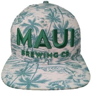 Double Portion Supply Maui Brewing Co Snapback White Green One Size Tropical Hat